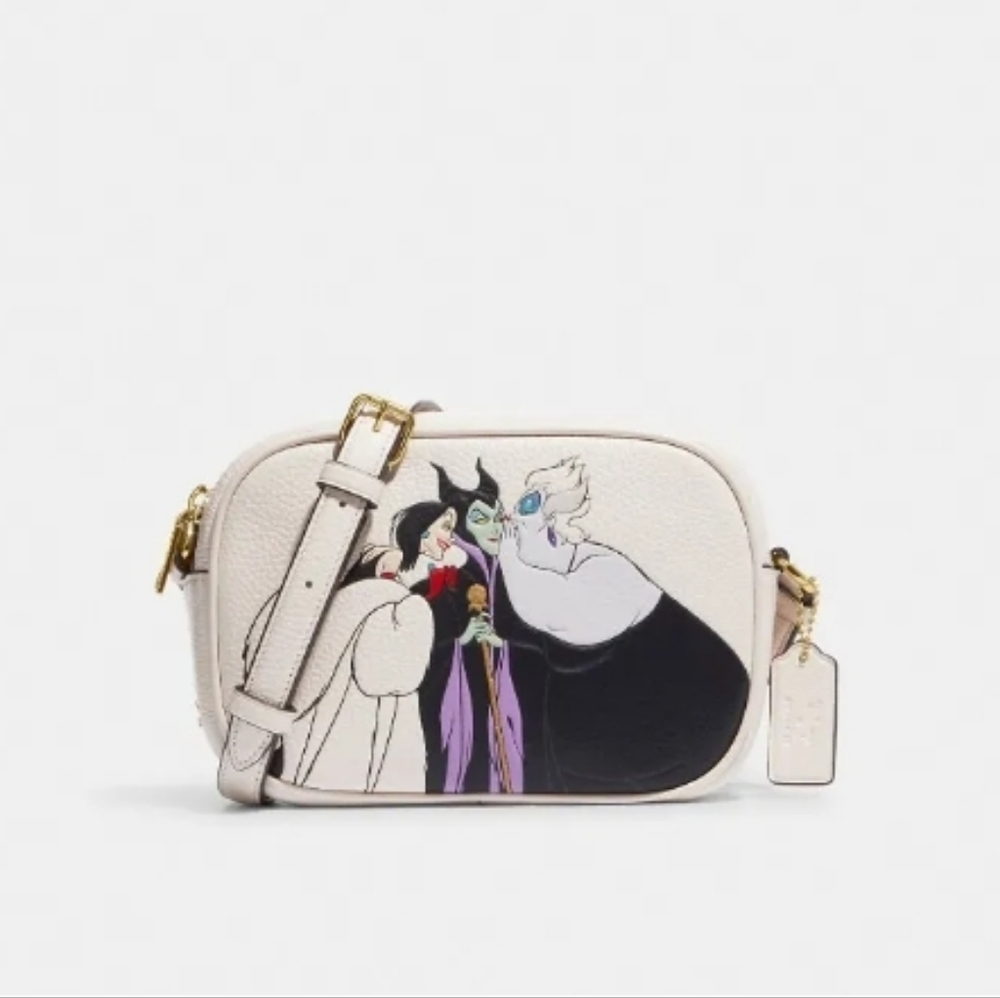 Disney X Coach Mini Jamie Camera Bag Maleficent Cruella Ursela Villains $328